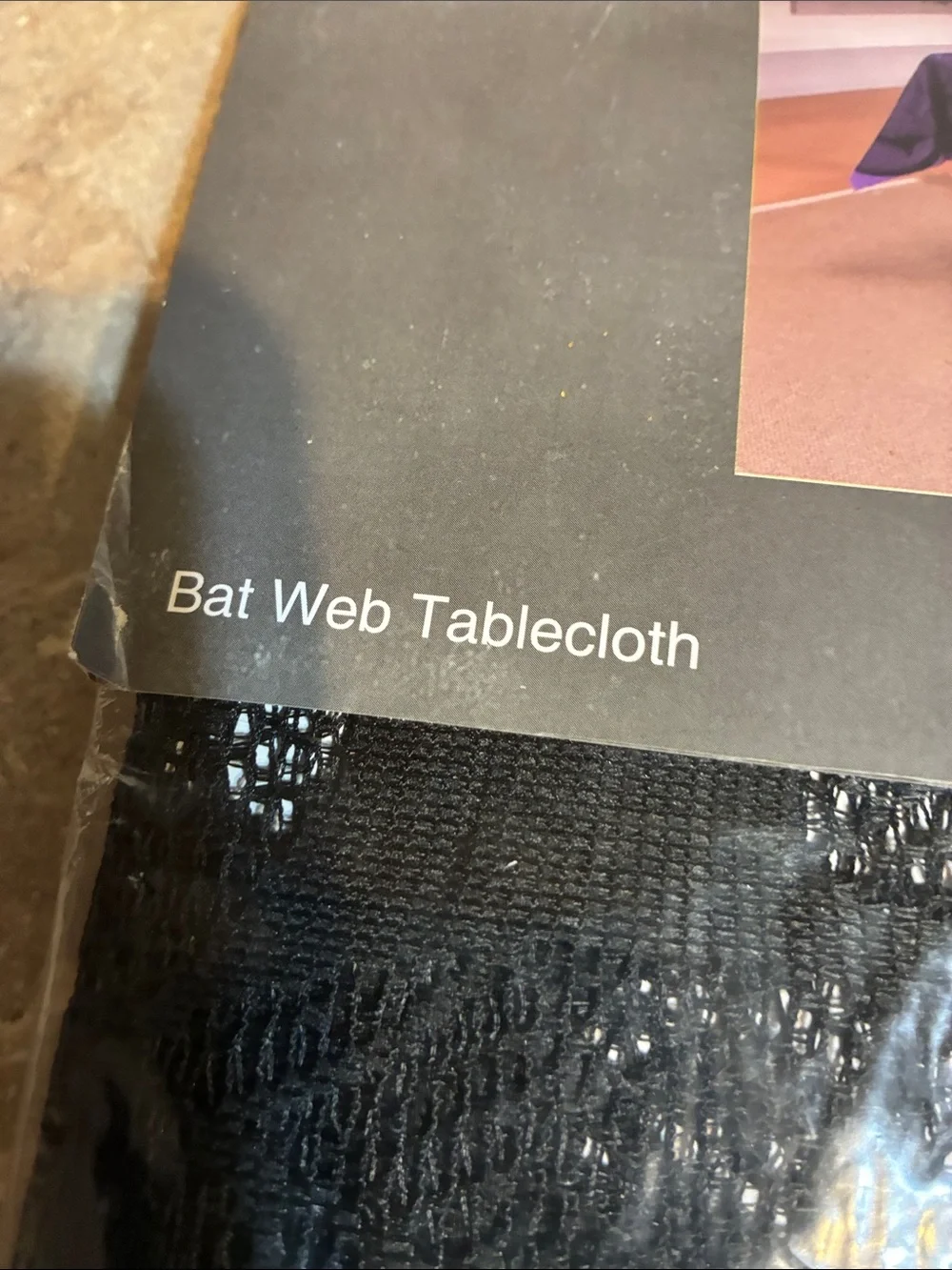 Halloween Black Bat Web Tablecloth NWT